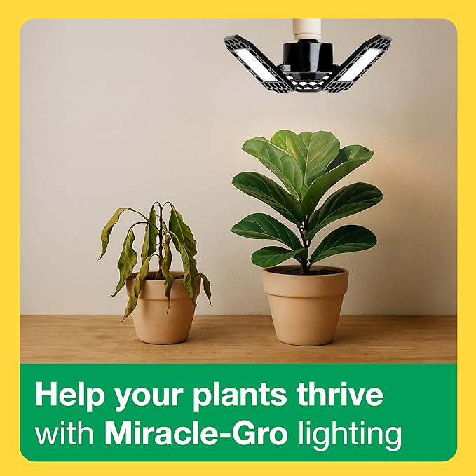 Miracle-Gro LED Wing Full Spectrum Grow Light for Indoor Plants, 80 W (800W Equivalent, Plant Lights for Indoor Greenhouse and Garage, E26 Base