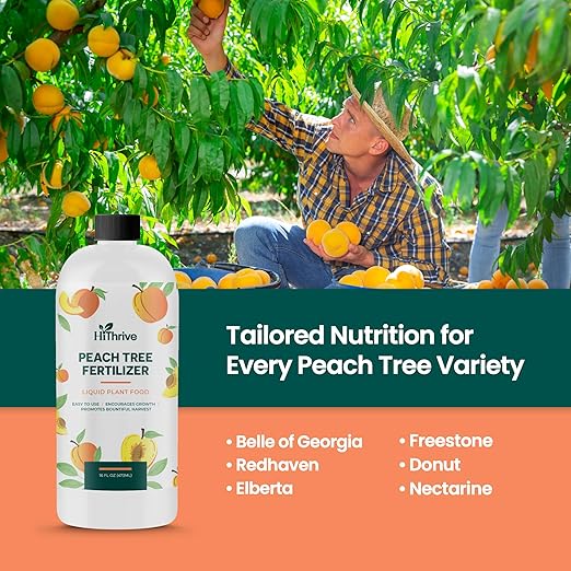16oz Peach Plant Fertilizer - Makes 16 Gallons of Peach Tree Fertilizer for Peaches, Liquid Plant Food with Macronutrients + Micronutrients for Bigger, Sweeter Fruits, Healthy Growth & Strong Roots