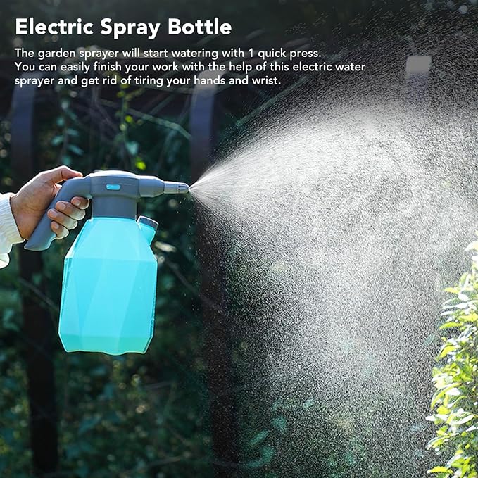 3L Electric Spray Bottle, Plant Mister Automatic Watering Can Rechargeable Battery Powered Sprayer for Garden Indoor Outdoor Plants Cleaning (with Swivel Nozzle)