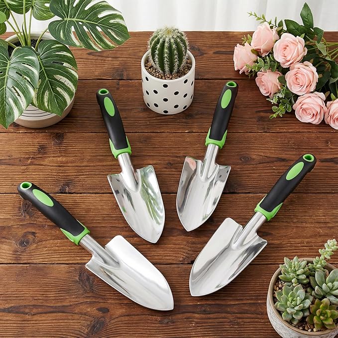 10 Pcs Garden Shovel Aluminum Alloy Heavy Duty Trowel Garden Tool Small Shovels for Digging Metal Hand Trowel Spade with Soft Handle for Lawn Yard Farm Home Shop Planting