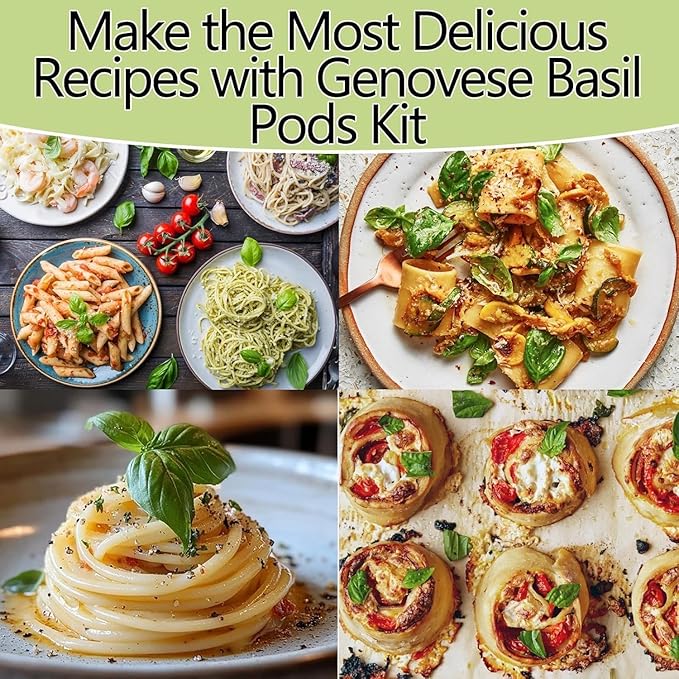 Herb Seed Pods Kit Basil - for All Hydroponics Growing Systems, 12 Pods Herb Kit with 1000+ Seeds of Genovese Basil, Grow Your Own Herb Garden at Home