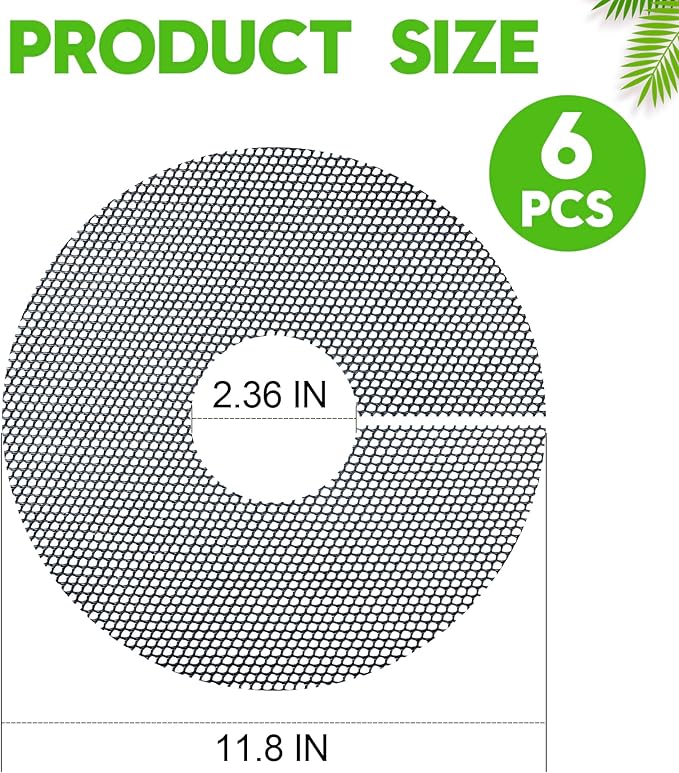 6 Pack Plant Pot Grids - 11.8 Inch Cuttable Soil Cover Protector from Cats, Animals Digging Stopper, Indoor Plant Pot Soil Guard for Outdoor Garden Balcony