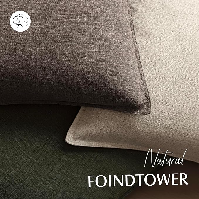 Foindtower Set of 2, Decorative Linen Soild Throw Pillow Covers Soft Accent Euro Cushion Case Farmhouse Neutral Pillowcase for Chair Couch Sofa Bedroom Living Room Home Decor 20 x 20 Inch Light coffee