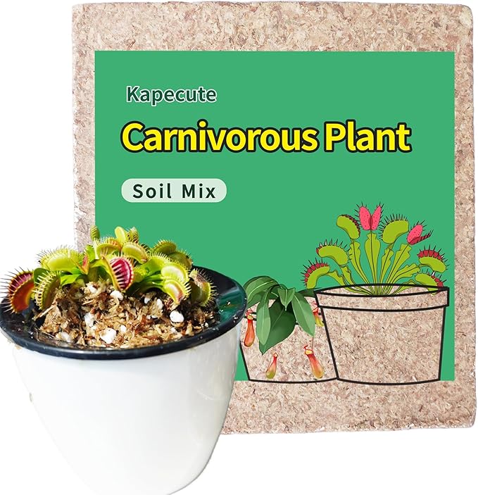 Carnivorous Plant Soil Mix 2 Qts, Include Perlite and Sphagnum Moss Debris, Great Potting Soil for Venus Fly Traps, Pitcher Plants, Sundews