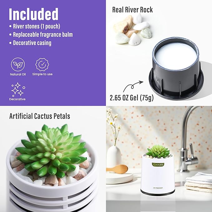 Artificial Succulent Plants with Subtle Lavender Scent, Faux Indoor Plants for Home Decor, Small Fake Plant for Bathroom, Bedroom, Office Decor, Aesthetic Room Accessories, Housewarming Gift