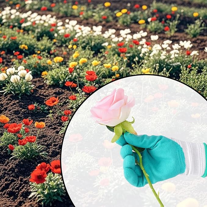 Gardening Gloves for Women Thorn Proof, Ladies Garden Gloves, Breathable Rubber Coated Yard Work Gloves