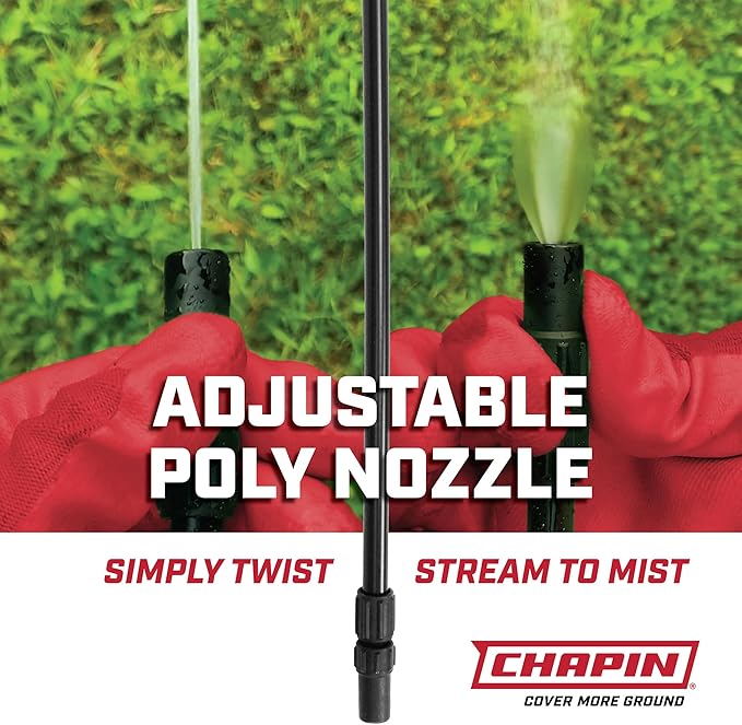 Chapin 22541 Pump Sprayer, 1‑Gallon, Foaming, Lawn & Garden, Translucent Poly Tank, Adjustable Nozzles, Anti‑Clog Filter, 12" Wand, 34" Reinforced Hose for Weed, Pest, Fertilizer Applications, 2 Pack