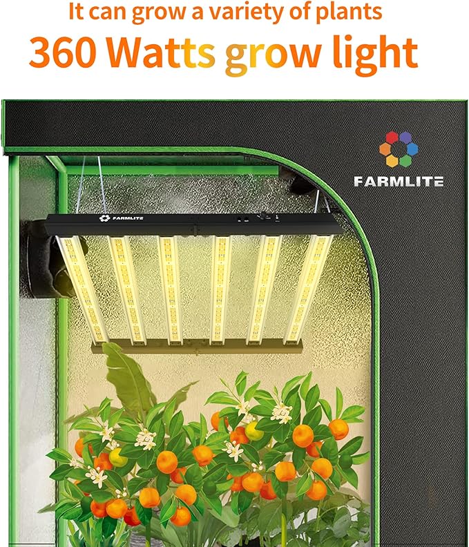 FARMLITE LED Grow Lights for Indoor Plants Full Spectrum Growing Light Bar Plant Hanging Growing Lamps Seedling Daisy Chain Dimmable Board 4x4ft Coverage (360watts)