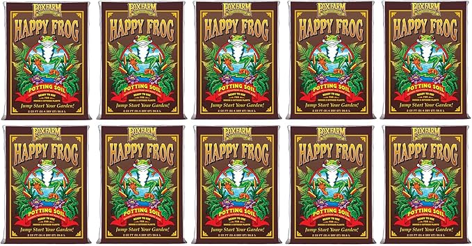 FoxFarm Happy Frog Potting Soil, 2cu ft (Pack of 10) - for Indoor/Outdoor Container Plants - Contains Mycorrhizae and Humic Acids