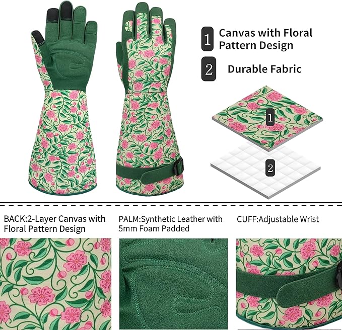 Long Gardening Garden Gloves,Thorn-proof&Puncture Resistance Rose Cactus Gauntlet Glove for Gardener,Gifts