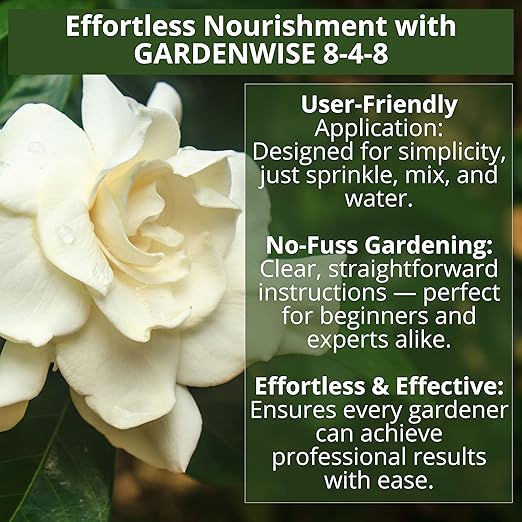 GARDENWISE 8-4-8 Acidic Fertilizer for Azaleas, Camellias (Camelia), Hydrangeas, Blueberries, Gardenias, Magnolia Trees, Evergreens, and Rhododendrons - Ideal Iron-Rich Plant Food (1/2 Quart)