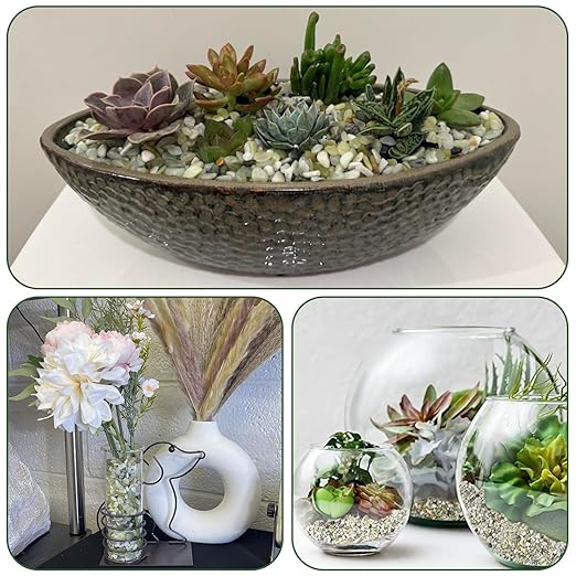 18 lbs Succulent and Cactus Bonsai Pebbles, 6-9mm Decorative Landscaping Polished Stones Natural Garden Gravel Rocks for Indoor Outdoor Plants Aquariums DIY, and Gardening Top Dressing, Jade Green