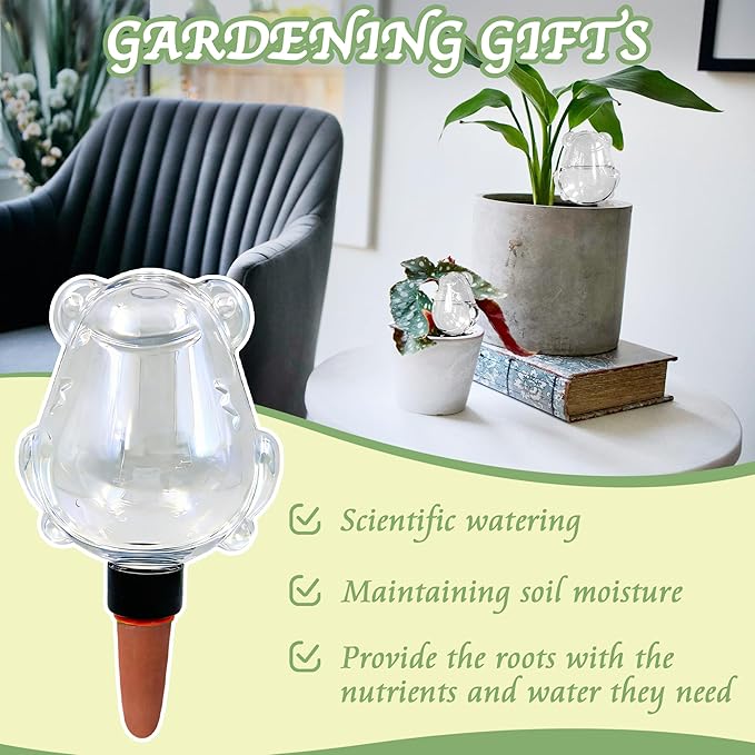 2 Pack Self Watering Spikes, Indoor Plant Watering Globes, Frog Shape Automatic Irrigation Spikes,Plant Watering Devices(Transparent)
