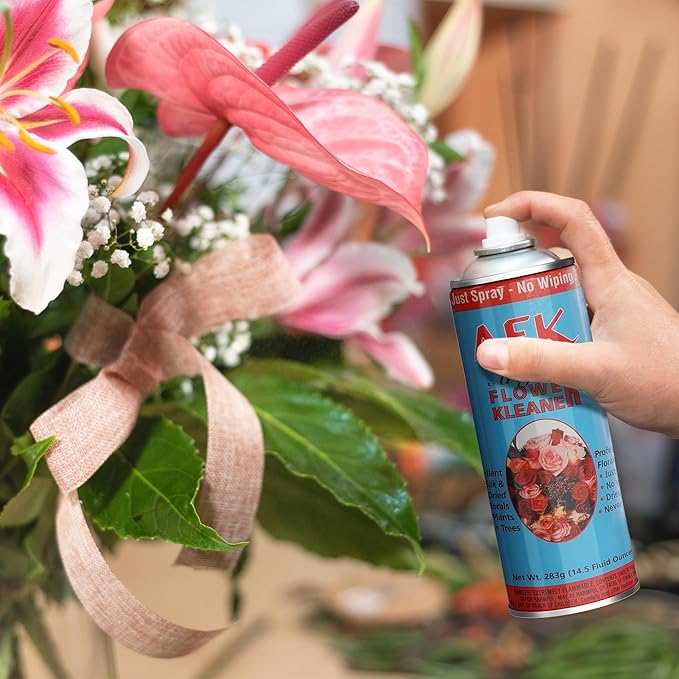 Larksilk Silk Flower Cleaner Spray for Artificial Plant & Flowers - Dust Remover Aerosol Spray for Fake Plants,Leaves & Décor - Artificial Plant Cleaner Spray No Wipe Finish, Silk Plant Cleaner Spray