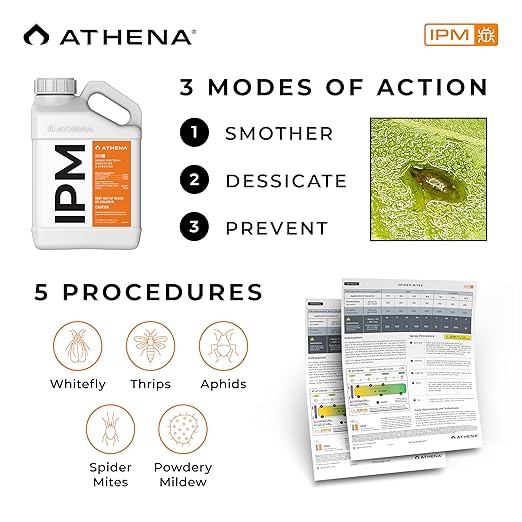 Athena IPM Plant Pest Control Solution | Broad Spectrum Fungicide & Insecticide for Indoor and Outdoor Plants | Supports Control of Spider Mites, Powdery Mildew, and Common Plant Pests | 1 Gallon