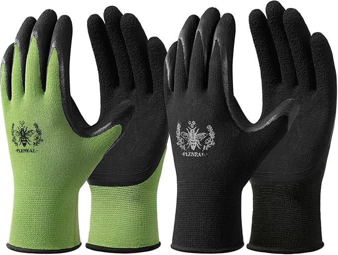 Pleneal Gardening Gloves for Women Men - Leather Garden Gloves Thorn Proof, Outdoor Protective Working Gloves for Weeding