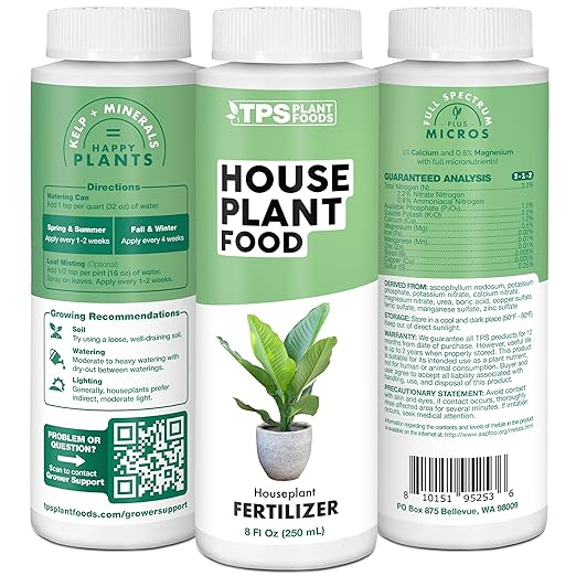 Houseplant Fertilizer – Liquid Plant Food for Lush Growth, Rich Green Leaves & Stronger Root Development, 32 oz