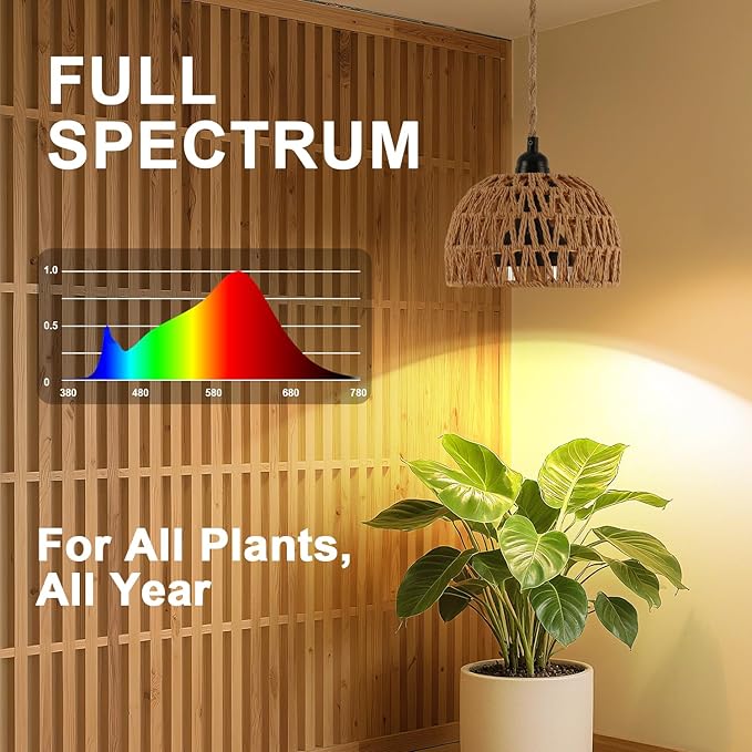 Hanging Grow Lights for Indoor Plants, Full Spectrum, with Timer and 15FT Power Cord, 30W Pendant Plant Lights for Indoor Growing, Garden, Flowers, Greenhouse (4000k, Weaving Style)
