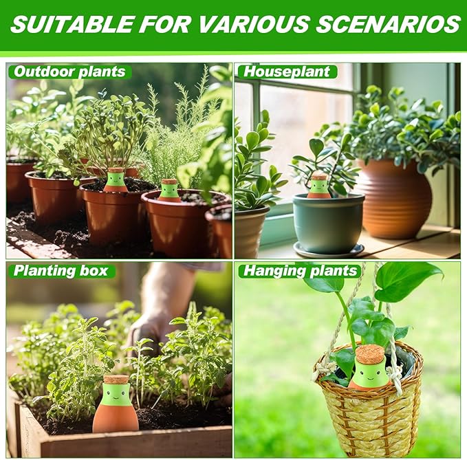 LemonRoad 6 Pcs Self Watering Terracotta Globes 11.5oz Large Ollas Plant Watering Globes Planter Insert Spike Pot Clay Planter Irrigation Device for Outdoor Indoor Easy to Refill Plant Lover Gift