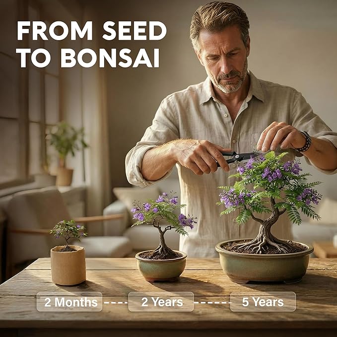 Bonsai Tree Kit for Beginners – 5X Unique Japanese Bonzai Trees | Complete Indoor Bonsai Starter Kit for Growing Bonsai Plants with Tools & Planters – DIY Gardening Gifts for Women & Men