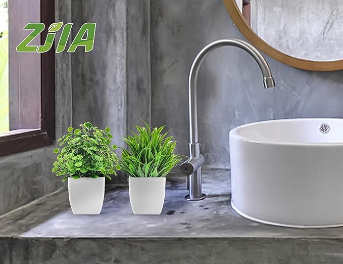 4 Pack Fake Plants Small Artificial Greenery Faux Plants Indoor for Home Farmhouse Bathroom Shelf Decor