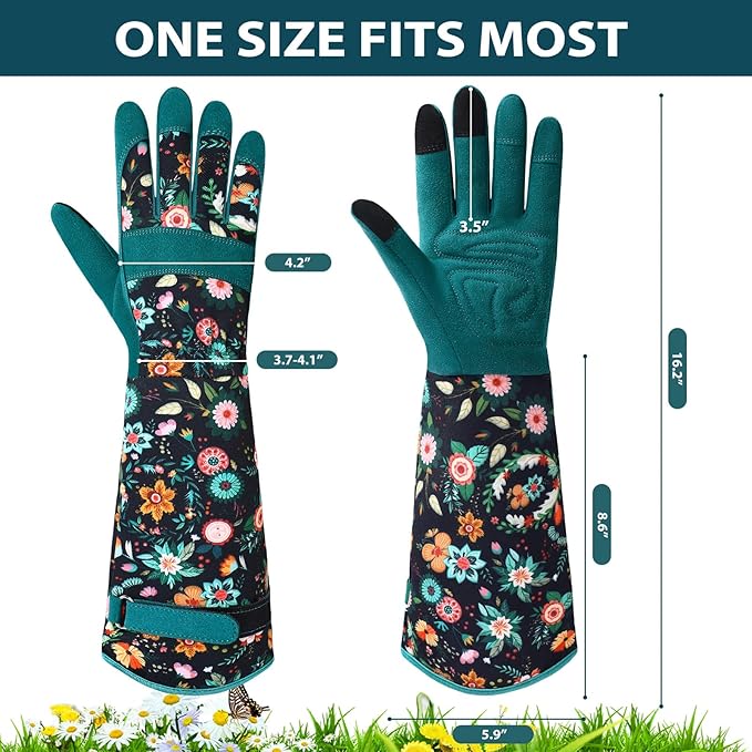 Trifabricy Gardening Gloves for Women, Breathable Leather Garden Gloves with Grip, Thorn-Proof Puncture-Resistant Work Gloves