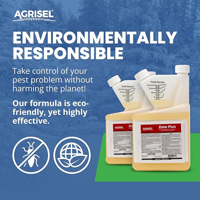 Agrisel Zone Plus Insect & Pest Control, Broad Spectrum, for Indoor & Outdoor, Effective Against 100 Pests, Eco-Friendly, 3-Pack of Disposable is Included with Purchase, 32 Ounce