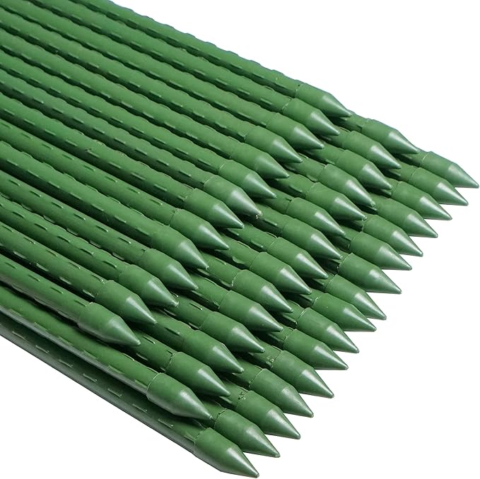 WAENLIR Garden Stakes 84 inch 7ft Sturdy Tomato Stakes, Plant Stakes for Outdoor Plants, Metal Plant Support Sticks for Gardening, Pack of 25