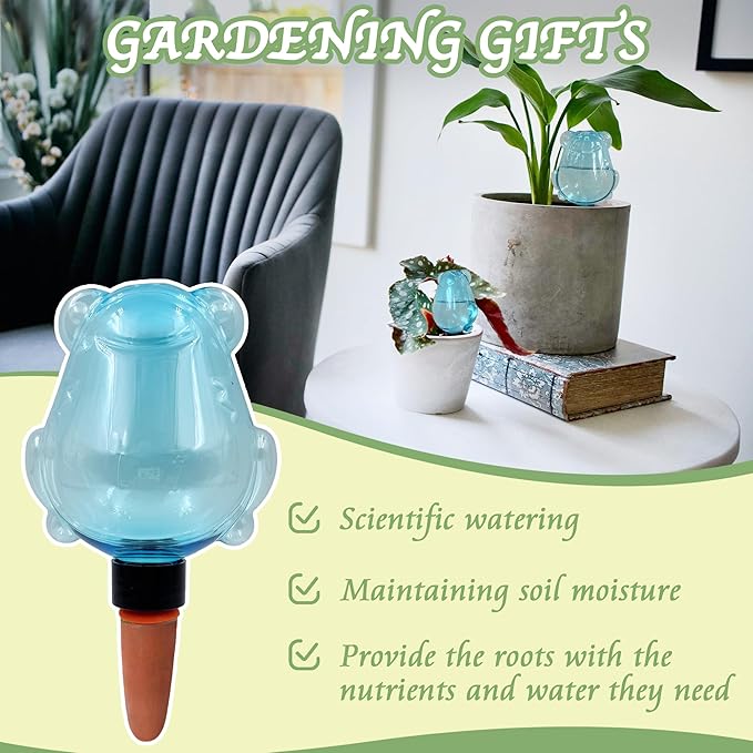 2 Pack Self Watering Spikes, Indoor Plant Watering Globes, Frog Shape Automatic Irrigation Spikes,Plant Watering Devices(Blue)