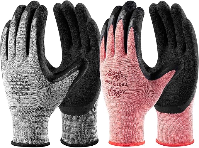 DOFOWORK Gardening Gloves - 6 Pair Gardening Gloves for Women/Men, Breathable Natural Latex Garden Gloves with Grip