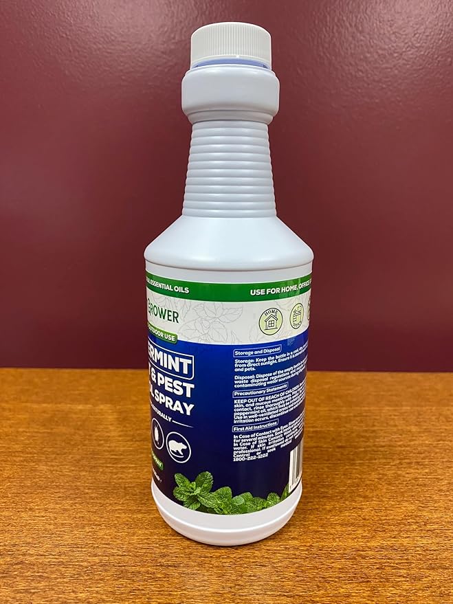 All Natural Peppermint Oil Insect & Pest Control Spray Repels Mice, Spiders, Ants, for Home, Indoor, Outdoor, Garden Maximum Strength Smart Grower Ready to Use 16 FL OZ
