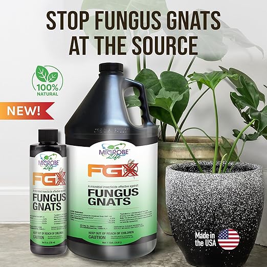 Microbe-Life Hydroponics FGX Fungus Gnat Killer, Natural BTi Pest Control for Plants, Indoor Plant Pest Control to Get Rid of Gnats in Houseplants, Safe for Pets & People, 8 Fl Oz