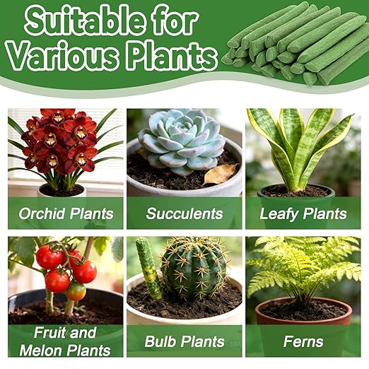 RAINFLOW 90PCS Slow Release Fertilizer Spikes for Indoor Plants - Long Lasting Plant Food Spikes for Houseplants Orchids Potted Plants, Easy to Use Fertilizer Sticks for Indoor Flowers Foliage Growth