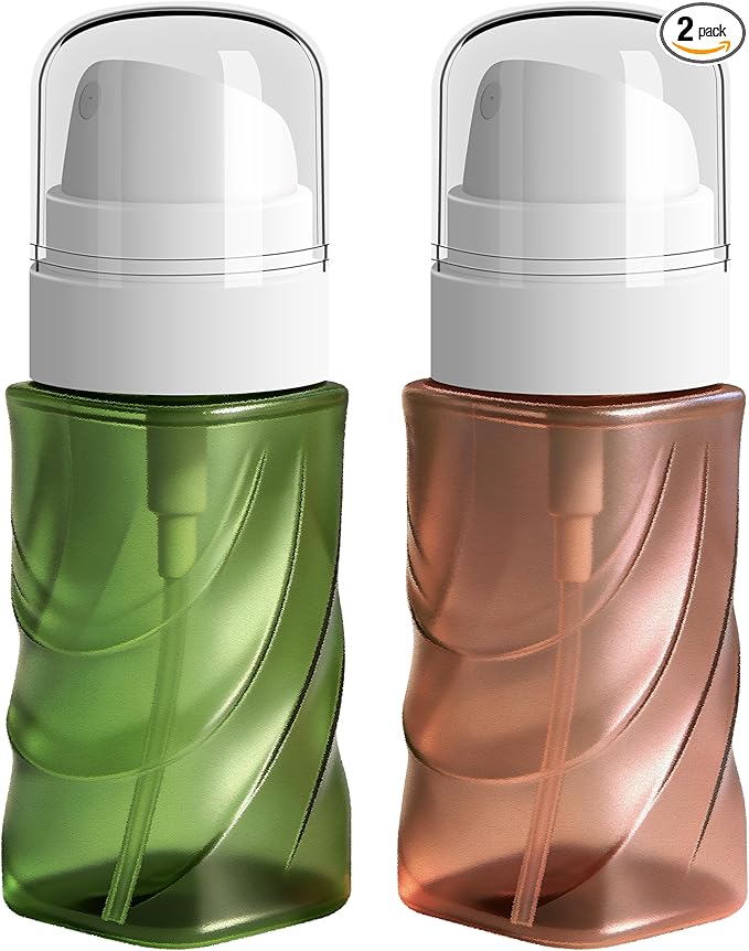 RNOAFMU 2 Pack Small Spray Bottle 2oz/60ml, Travel Size Mini Fine Mist Spray Bottles, Leakproof & Refillable Empty Spray Bottle for Hair, Face, Plant and Cleaning