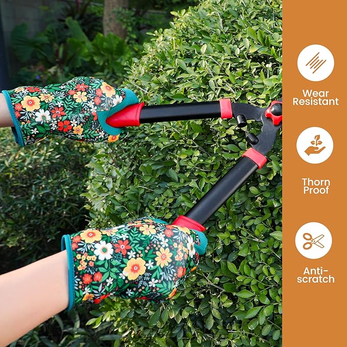 Tavaleu Gardening Gloves for Women, Thorn Proof Puncture Resistant Leather Garden Gloves, Breathable Working Gloves