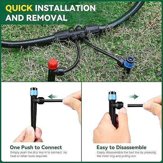 Drip Irrigation System for Garden, 2026-Upgraded Quick Connect Garden Watering Kit All-in-One with 1/2 inch 1/4 inch Irrigation Tubing for Garden, Lawn, Greenhouse, Raised Beds (233FT)
