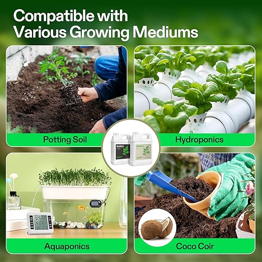 VIVOSUN Liquid Nutrients Base A & B Bundle, Grow Big Hydroponic Fertilizer, Supports Vegetative and Flowering Stages for Outdoor, Indoor Plants, Best Plant Food, Set of Quarts (Pack of 2)