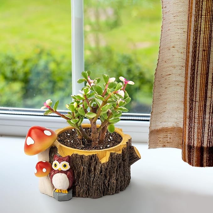 Owl Succulent Planters Flower Plant Pots for Plants with Drainage Hole，Planter Pots for Indoor Plants/Succulent/Cactus,Indoor Planter for Home Office Garden Decor