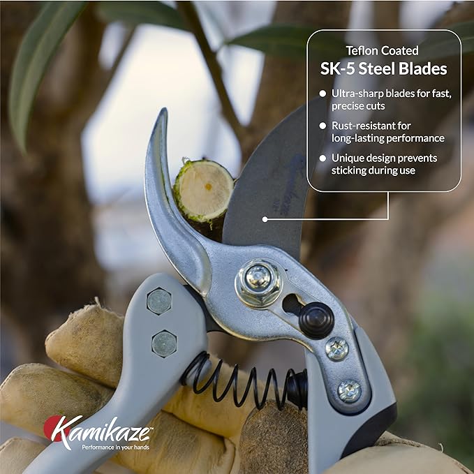 Heavy-Duty Professional Pruning Shears for Gardening, Large-Size Ergonomic Handle to Reduce Hand Fatigue, SK5 High-Carbon Steel Blade, Cuts Branches Up to 1 Inch, Garden Clippers for Tree Trimming