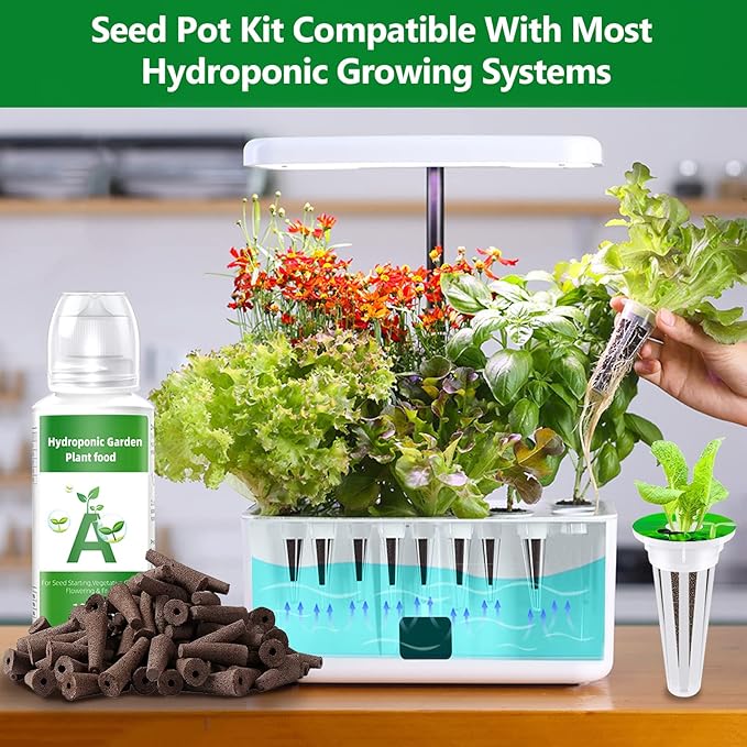 162 Pcs Seed Pods Kit, Hydroponics Growing System Grow Anything Kit with 40 Grow Sponges, 40 Grow Baskets, 40 Grow Domes, 40 Pod Labels for Seed Starting System