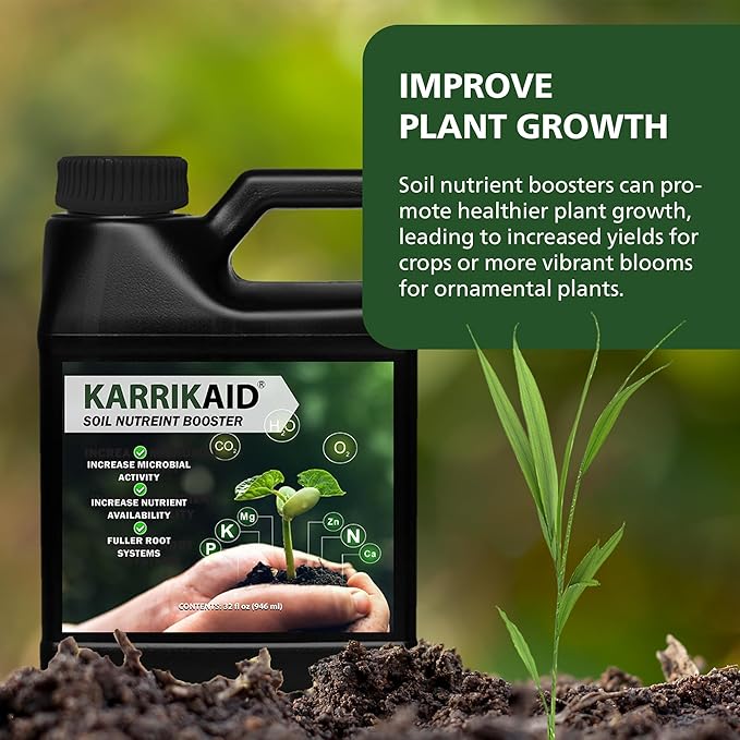 Soil Nutrient Booster Premium Plant Nutrition Formula for Lush Gardens Promotes Growth Blooms and Soil Vitality Root Stimulator for Plants - 32 fl oz