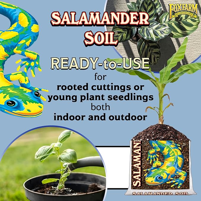 FoxFarm Salamander Soil Potting Mix, 1.5cu ft - Watering Holding Properties, Made for Plants and Cuttings, Indoor/Outdoor Cultivation - Reduces Frequent Waterings