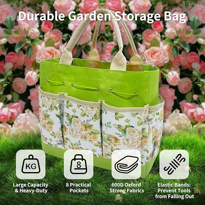Gardening Tools 20-Piece Complete Gardening Essentials, Heavy Duty Garden Hand Tools Stainless Steel Ergonomic Rust-Proof Garden Tool Set - Ideal Gardening Gifts for Women Men Beginners Gardeners
