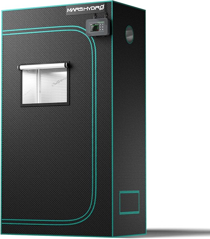 MARS HYDRO 3x1.6 Advanced Grow Tent, 36"x20"x63" High Reflective Mylar 1680D for Hydroponics Indoor Plant Growing, with Observation Window,Floor Tray and Smooth Zipper for TS600
