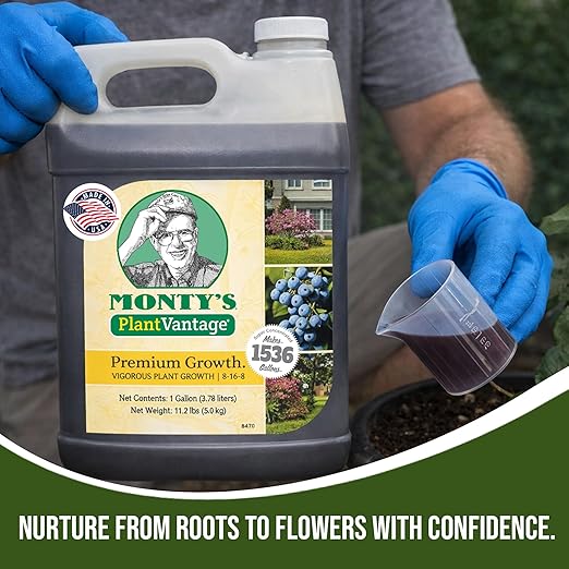 PlantVantage Premium Growth Liquid Plant Fertilizer – NPK Fertilizer (8-16-8) with Zinc & Iron, Liquid Plant Food for Stronger Stems & Larger Leaves, Foliar Spray for Trees, Shrubs & Flowers – 1 Gal