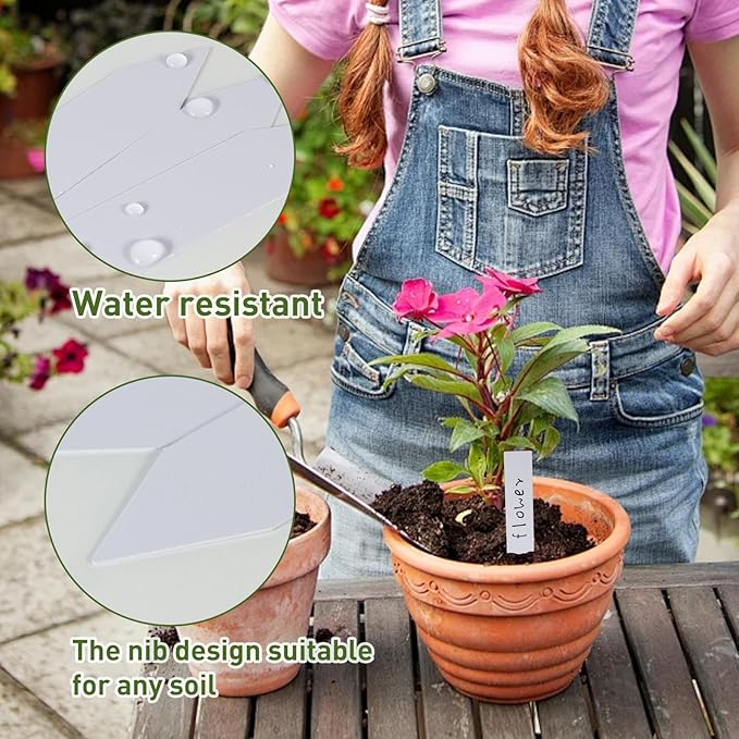 Garden Plant Labels, 4 Inch Plastic Stakes, 100 Pack, Name Tags for Seedlings and Outdoor Plants (100)