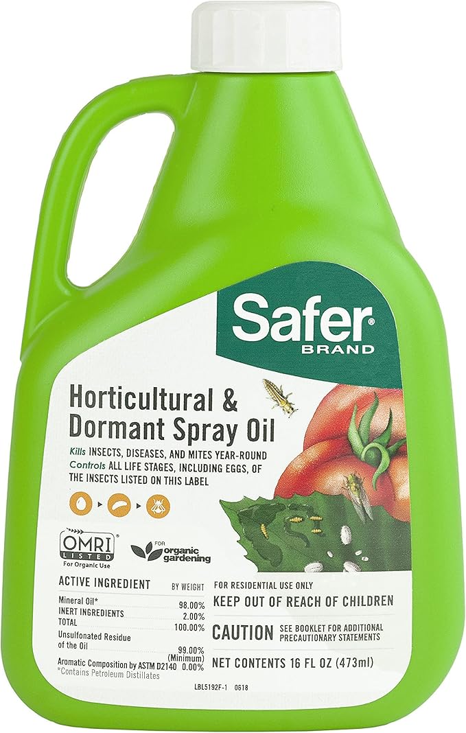 Safer Brand 5192-6, 16 oz Horticultural & Dormant Spray Oil Concentrate, 1 Pack, Green