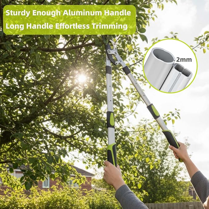 YRTSH Loppers for Tree Trimming Heavy Duty Branch Cutter with Compound Action, Effortless Tree Pruner Extendable 28-41" Loppers for Gardening, Long Handle Pruning Shears with 2" Clean Cut Capacity