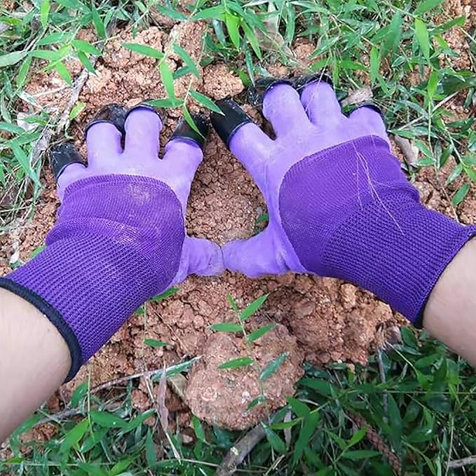 2 Pairs Garden Gloves,Gardening Work Gloves with Sturdy Claws Quick & Easy