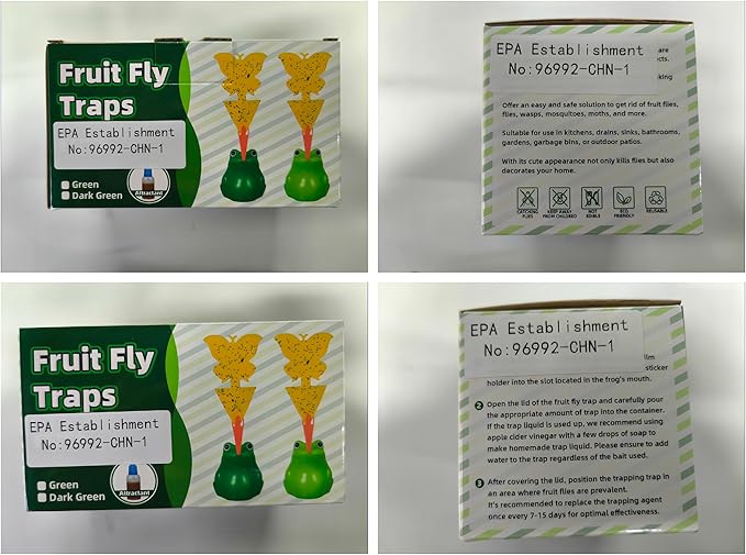 4 Pack Fruit Fly Traps for Indoors Reusable Fungus Gnat Trap for Home Kitchen Plant Drain Fly Killer Catcher for Indoor Pest Control for Bugs Gnats Mosquitoes Flies 20 Sticky Pads & 2 Baits